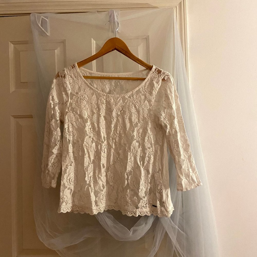 *A&F* Ivory Lace Top